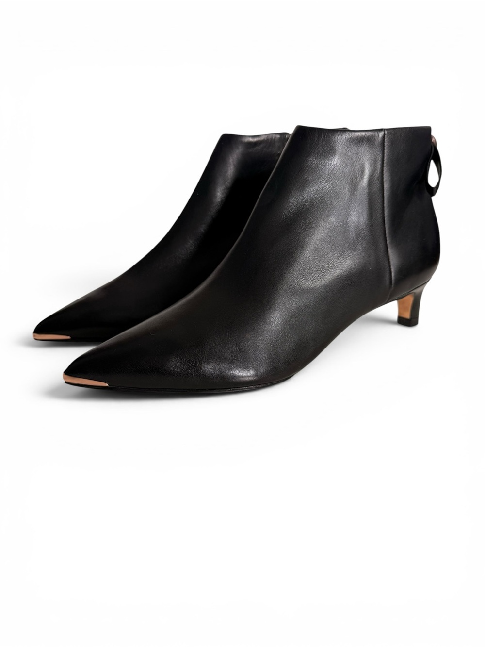 Ted Baker Amaedi Leather Kitten Heel Ankle Boots Black Women's 39 US 8.5